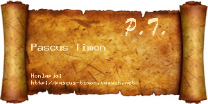 Pascus Timon névjegykártya